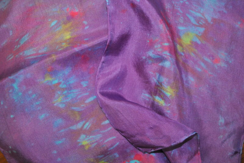 Purple Impressionist Scarf Close up