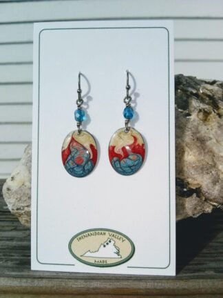 Patriotic small oval earring By Shenandoah Valley Made